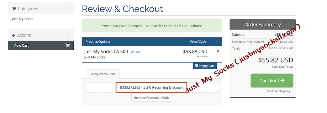 Just My Socks优惠码（Promo Code）分享